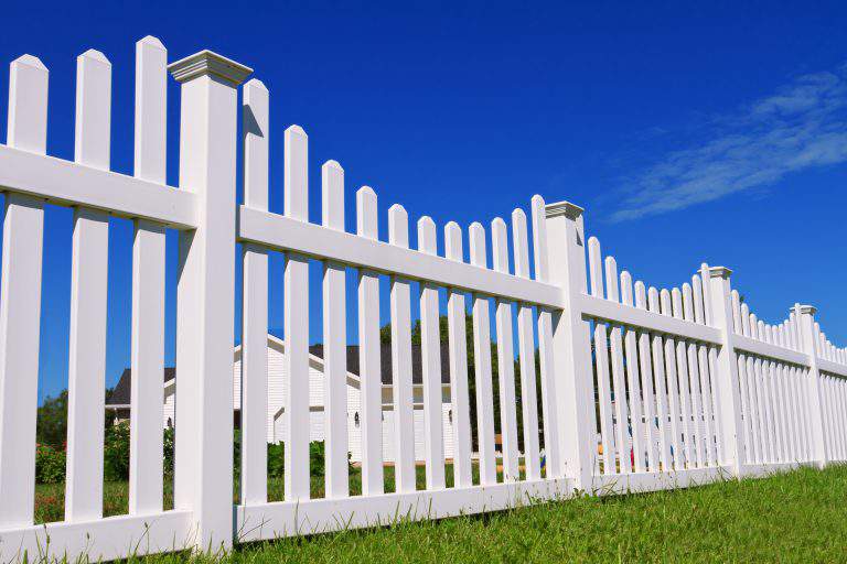 White vinyl fence